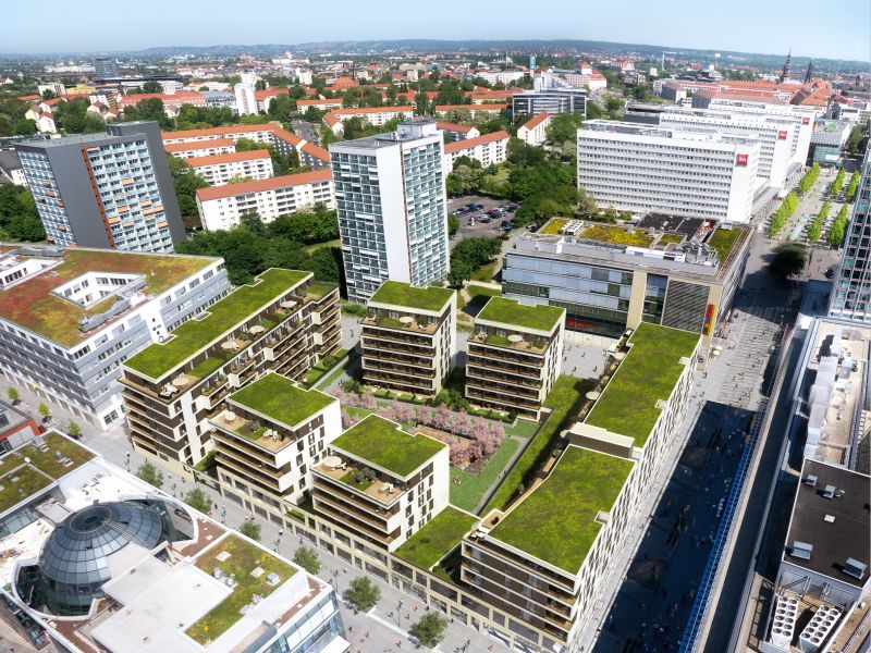 LEED-Zertifizierungen – Nachhaltige Bauprojekte mit ibak Hamburg - Zertifizierung, Prager Caree Dresden